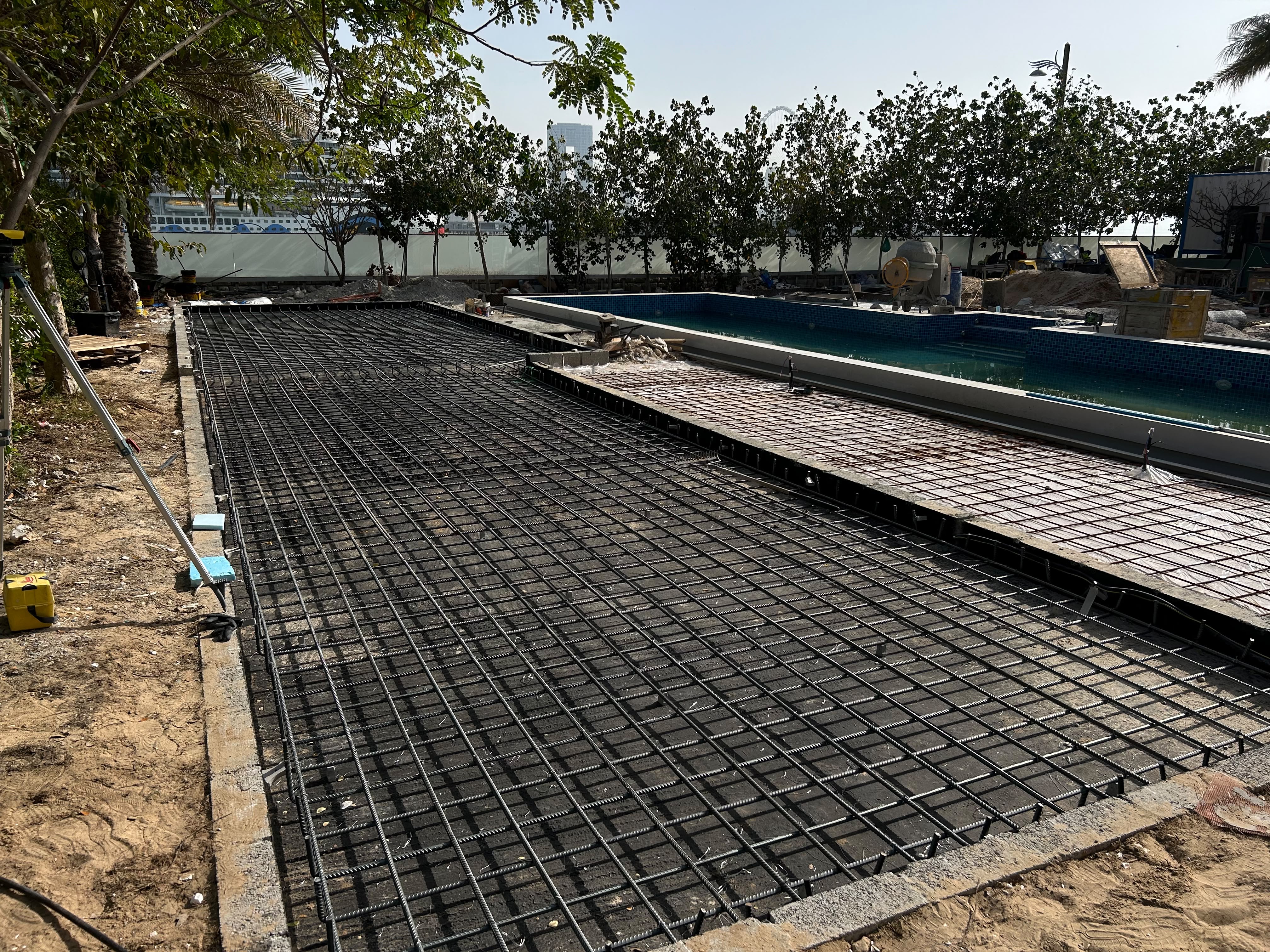 Pool structure under construction
